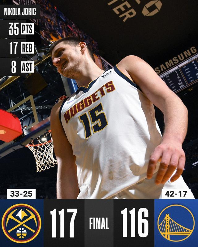 开云体育网址-约基奇35+17统治勇士禁区 关键一传骗库里犯错